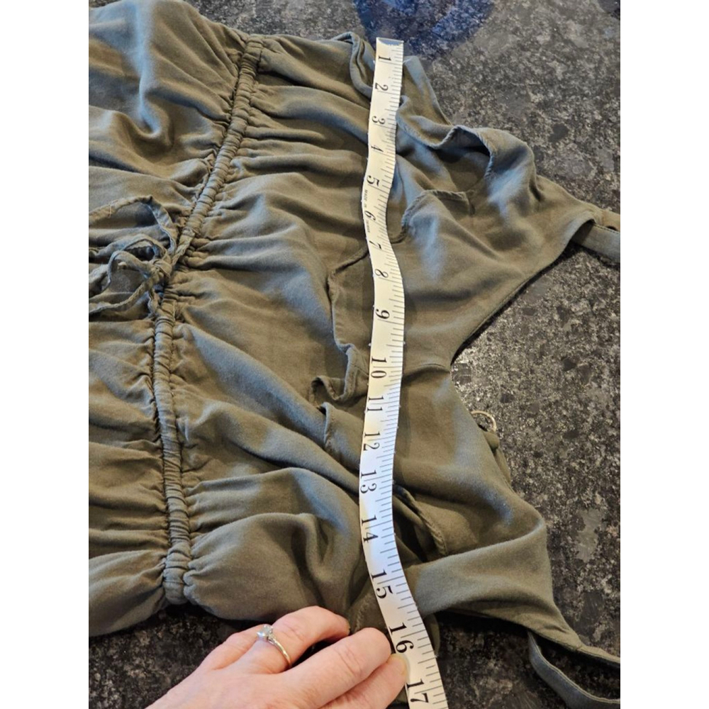 Torrid Olive Green Ruffle Top Hi-Low Synch-Waist Dress Size L (0X) - Picture 8 of 13